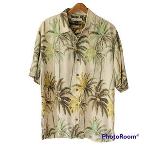 Tommy Bahama Men's Silk Palm Tree Button Up Short Sleeve Hawaiian Shirt